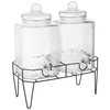 Style Setter Glass Beverage Dispenser with Stand (Set of 2),