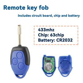 433mhz 3 Buttons For Transit Key Fob Remote Fob for Ford Transit MK7 2006 - 2014 VAN Blue Key with 63chip