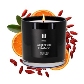 Lulu Candles | Goji Berry & Orange | Smells Citrusy & Sharp | Luxury Scented Soy Jar Candle | Hand Poured in The USA | Highly Scented Long Lasting (9 Oz.)