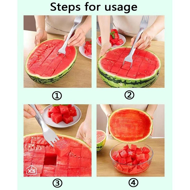 1PCS Watermelon Slicer Cutter, Stainless Steel Watermelon Fork Slicer, Watermelon