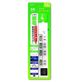 HIDISC HDTAC4WMWH 4-Outlet Power Strip with Watt Meter
