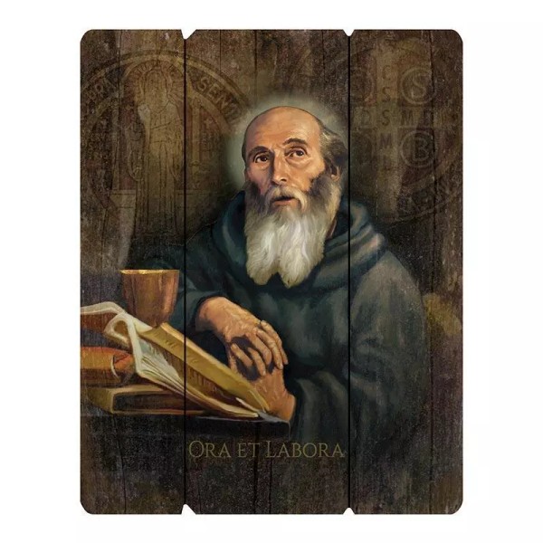 Wood Pallet Sign Saint Benedict 12x15 in Adds Charm and