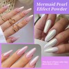9Boxes Ice Transparent Aurora Nail Powder,White Chrome Nail Powder Holographic