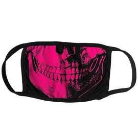 kreepsville 666 Fashion Face Mask Costume Vanity Covering (Skull Mouth Pink)