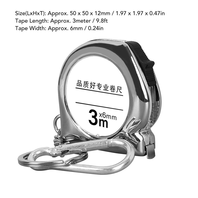 Jectse Small Steel Tape Measure Keychain, Clear Scale, Lightweight, Portable,