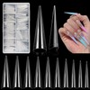 Stiletto Nail Tips 500 Pieces Half Cover Without C Curve