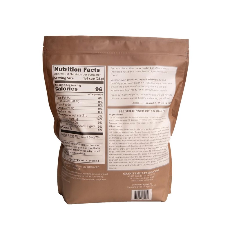 Granite Mill Farms Sprouted Organic Hard White Wheat Flour, 5