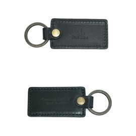 Prof Line Tochigi Leather, The World Proud of Japan, Middle Tag Key Chain Ring, Flat Ring, sumi