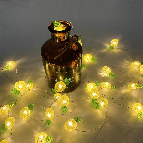 40 LED Pineapple Fairy String Lights Waterproof Battery Operated 8