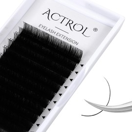 ACTROL Classic Eyelash Extension 0.10mm D Curl 11-19mm Mixed Tray Supplies Matte Black Professional Lashes