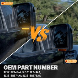 Sequential LED Side Mirror Turn Signal Lights for Ford F150 2009-2014 Raptor 2010-2014 Smoked Lens Amber 4pcs Inside Outside Right Left Lamps