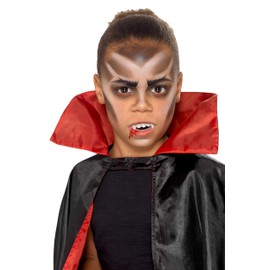 Smiffys Make-Up FX, Kids Vampire Kit, Aqua, Multi- Face Paints, Fangs, Stipple Sponge & Applicators, Cosmetics and Disguises Fancy Dress, Vampire Dress Up Cosmetics & Disguises.