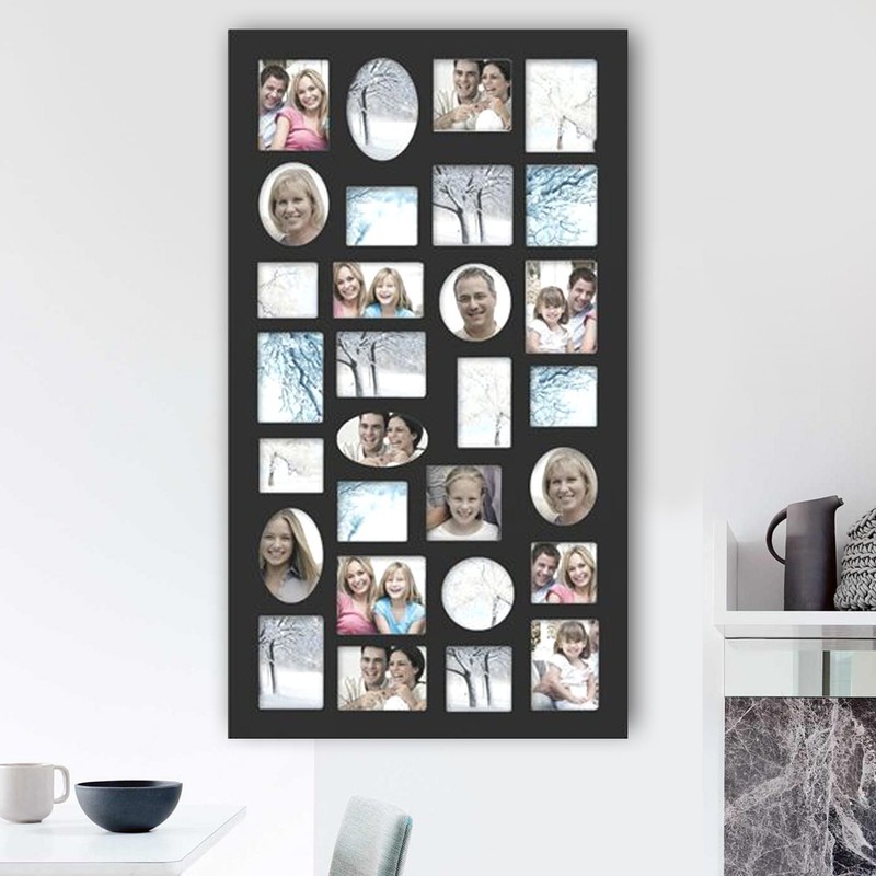 Adeco [PF9105] Decorative Black Wood Wall Hanging Collage Picture Photo