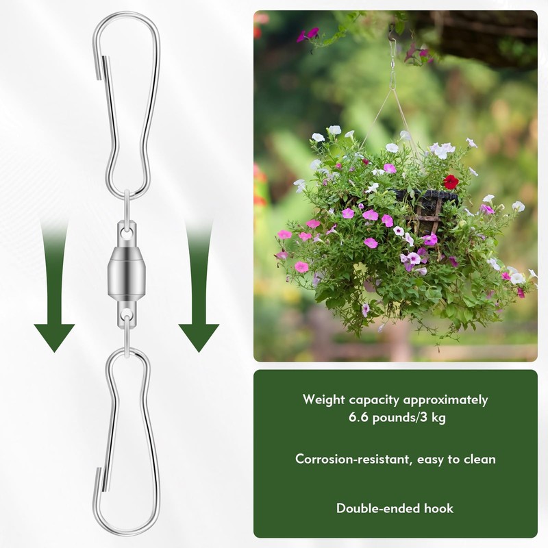 10Pcs Swivel Hooks for Wind Spinners, Stainless Steel 360 Degree