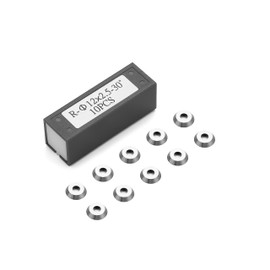 10pcs Round Shape Tungsten Carbide Cutters Inserts Set, SainSmart Wood Lathe Turning Tool Replacement Cutter Accessories, Diameter 8.9x1.85mm, 30° Cutting Bevel