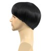 Black Mushroom Wig for Men Short Bowl Cut Wigs for