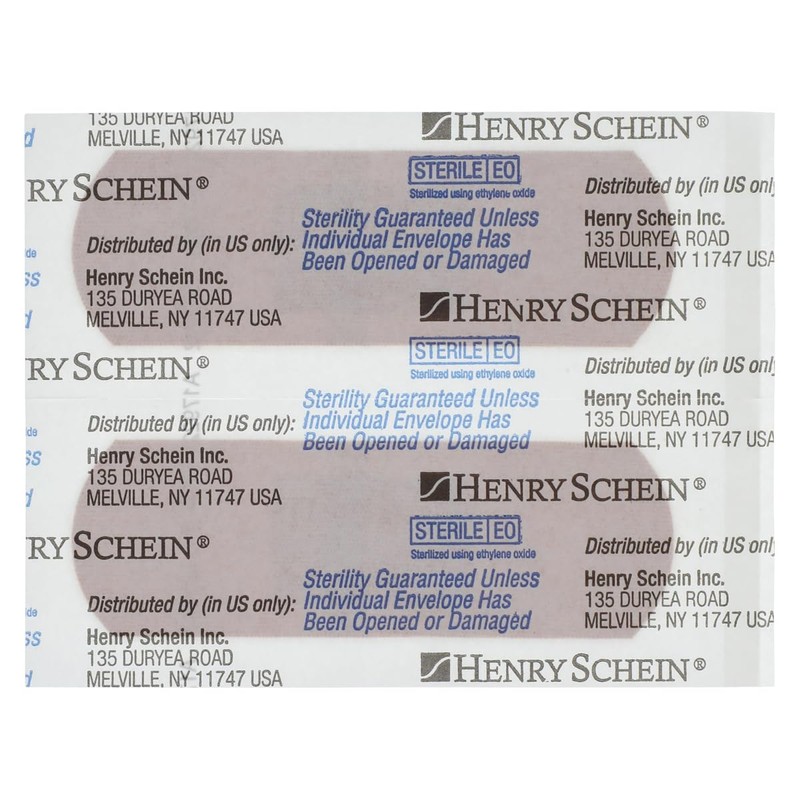 Henry Schein Adhesive Fabric Bandage Strips, 1" x 3", Sterile,
