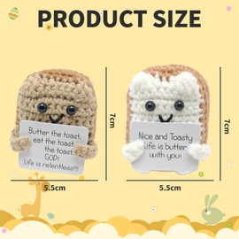 Positive Toast,Positive Crochet Animals,Emotional Support Potato,Suitable for Girlfriend/Boyfriend/Men/Mom/Dad/Best Friend