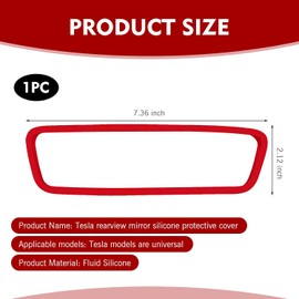 Marco protector de espejo retrovisor de coche, cubierta de silicona para espejo retrovisor automático, compatible con modelos 3 y Y, decoración de marco de vista trasera, decoración de