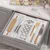 WUSHIZHUHUN Utensil Organizer for Kitchen Drawers - Bamboo Silverware Tray