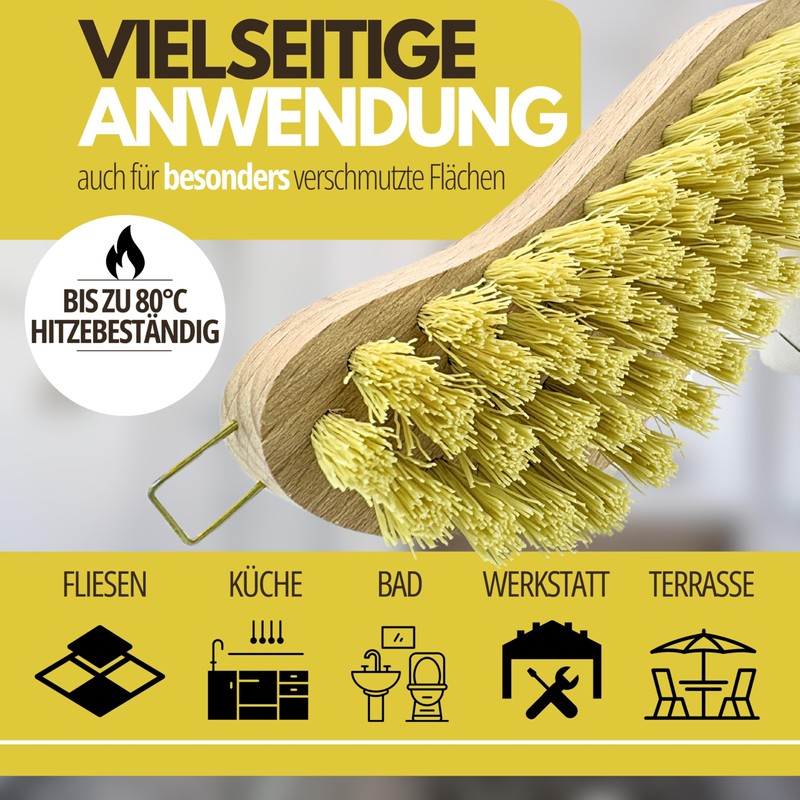ORGAFLIX Scrubbing Brush, Set of 3, Made in Germany, Durable