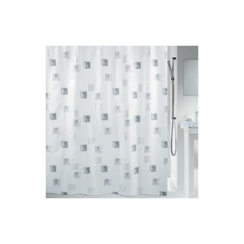Spirella Textile Shower Curtain Milano Silver 180x180cm