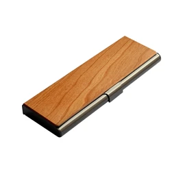 "PEN CASE" A wooden pen case made with heavy stainless steel material and famous wood, Cherry