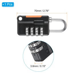 TA-VIGOR Security Steel Cable with 4 Digit Combination Lock, 3Ft Coated Safety Wire Rope Padlock with Double Loop, Flexible Luggage Lock for Outdoor Travel, Suitcase and Baggage, Black