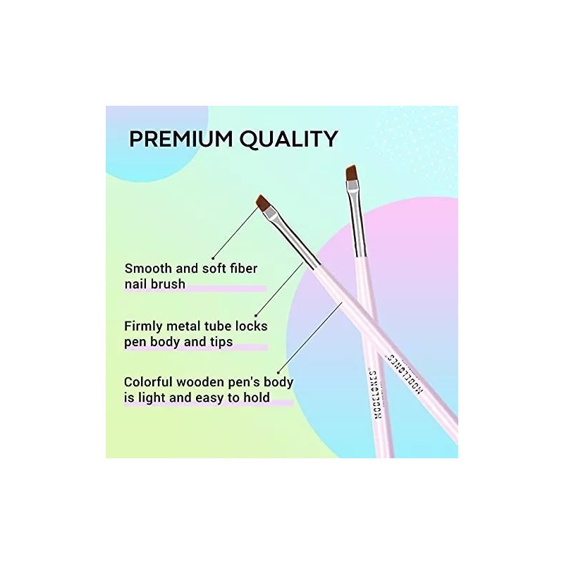 n/a Pinceles Para Decorar Uñas Cerdas Suaves Multicolor 6 Pzas