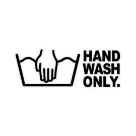'Hand Wash Only Sticker, decal, Black, 10x4 cm Art No Car _ 125 _ Black, außenklebend for Car, Lorry, Motorbike, Moped, Scooter, Roller, Vehicles, UV and Weather Resistant – suitable for Washers