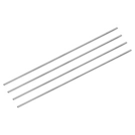 MECCANIXITY 304 Stainless Steel Round Rods, 4mm x 350mm Solid Shaft Rods for DIY Craft Model Car Helicopter Airplane, Pack of 4