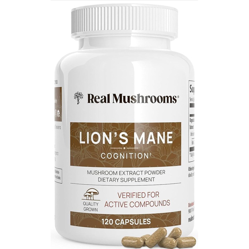 Lions Mane Mushroom Cognition (120 Capsules) Lions Mane Mushroom Powder
