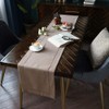 Exquisite Linen Fabric Exquisite Laser Cut Pattern Table Runner Beige