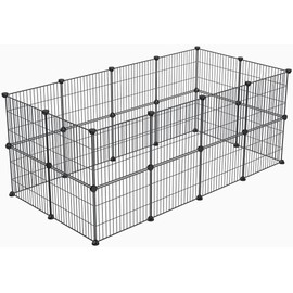 LURIVA Small Animal Playpen, Guinea Pig Cages, Pet Playpen, Rabbit Cage,Small Animal Cage, Puppy Kitten Dog Playpen, Indoor Outdoor Portable Metal Wire Yard Fence,15 X 12 Inch, 24 Panels, Black