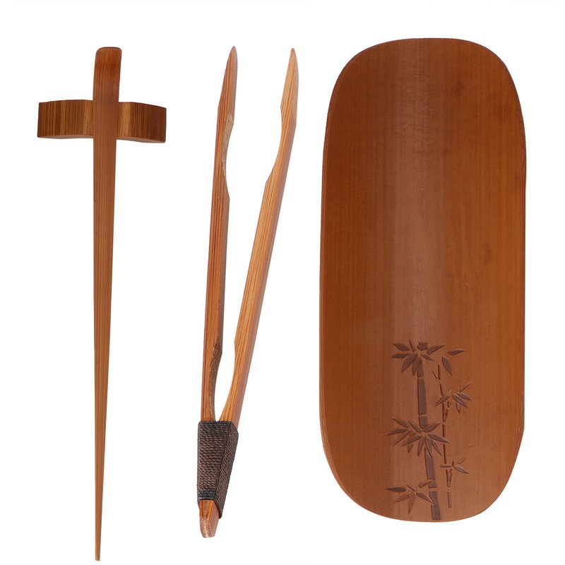 4Pcs set Tea Scoop Set Bamboo Hand Made Carving Tea