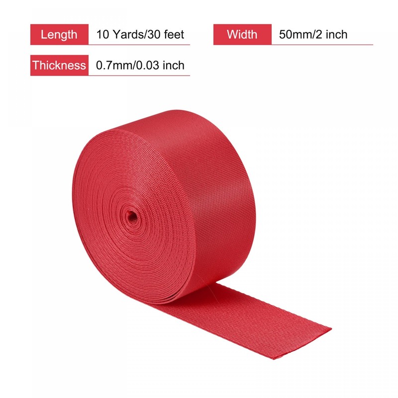 sourcing map Flat Nylon Webbing Strap 2 Inch 10 Yards