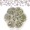 ChAusa Hotfix Rhinestone Gold Flatback Round Glass Crystal Rhinestones Mixed