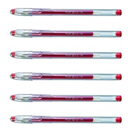Pilot G-1 Gel Ink Pen Fine 0.5mm Line 0.3mm Red (Pack of 6)