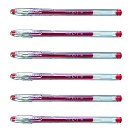 Pilot G-1 Gel Ink Pen Fine 0.5mm Line 0.3mm Red (Pack of 6)