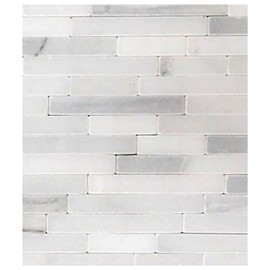 Tenedos 8x18 Greecian White Carrara Tumbled Marble Wall Tile – Natural Stone Veneer for Kitchen Backsplash, Bathroom Shower & Fireplace Accent – 1 Piece