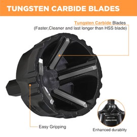 Tungsten Carbide Chamfering Drill Bit 1/2" to 1-3/8" Uniburr, Bolt Thread Repair Tool for Removing Burr, Quick Release Hex Shank Deburring Tool for Metal Rod, Tube, Screw, Dowel, Sheet