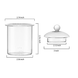 CnGlass Replacement Glass Tea Infuser with Lid for 20.3oz Teapot,Borosilicate Glass-Odor and Stain Free
