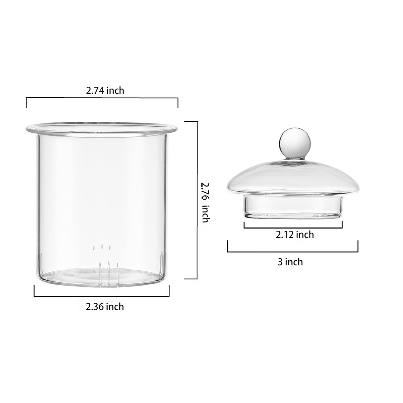 CnGlass Replacement Glass Tea Infuser with Lid for 20.3oz Teapot,Borosilicate