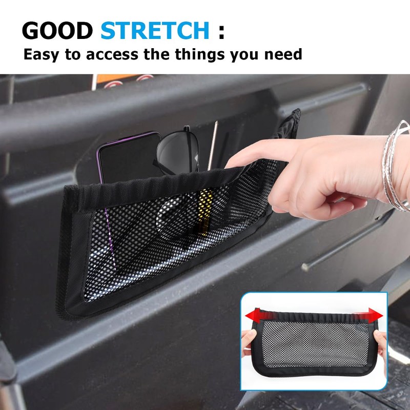 MARCHFA UTV Rear Backrest Storage Net Bag Compatible for Can