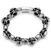 COOLSTEELANDBEYOND Men's Stainless Steel Skull Bracelet, Gothic Punk Biker Chain