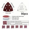 Triangle Grinding-Pads,Sanding Discs,90 Pieces Sanding Pads,93 * 93 * 93mm,andpaper