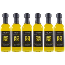 Kouzini Greek Organic 60ml 6 pack Premium Extra Virgin Olive Oil Minis, Cold Pressed, Single Origin, Rich Flavor & Aroma, High Polyphenols, Travel Size Glass Bottle