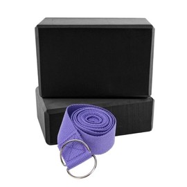 Venbytech for EVA Yoga Block High Density Black Set of 2 Lavender Yoga Resistance Strap