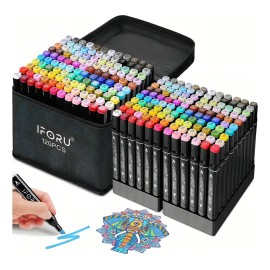 Marcadores Iforu 120 Colores Punta Pincel Doble Pincel Fineliner