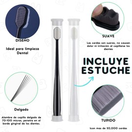 VERALY.MX - 10 Piezas Cepillo de dientes Cerdas Suave Ultrafino Reutilizable Dientes Sencibles Limpieza Profunda Pelo de Fibra Antibacteriana Mango Ecológico ABS (Surtidos, Estándar)